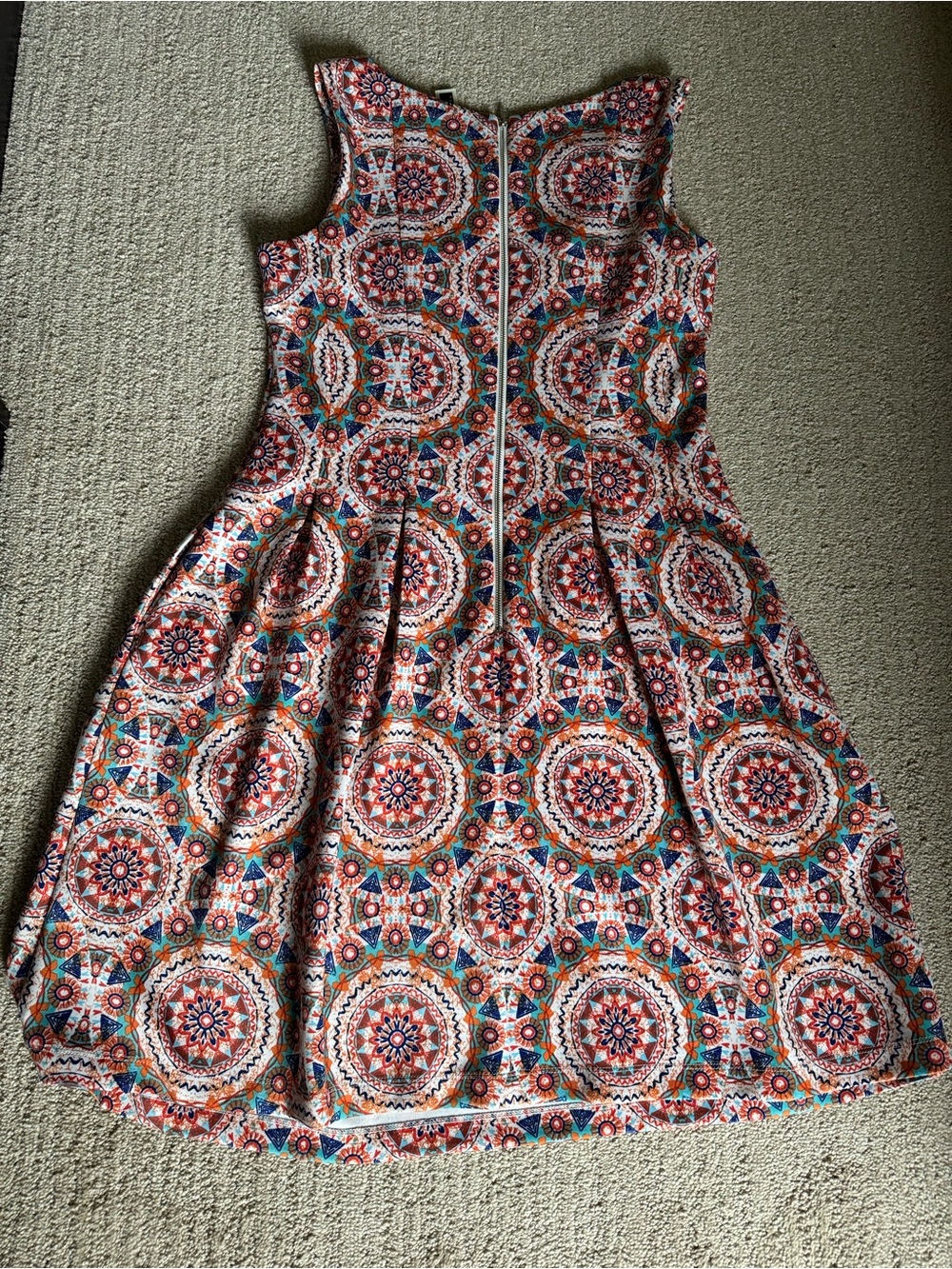 Julian Taylor Sleeveless Medallion Print Fit-and-Flare Dress - Multicolor Sz 12 - Picture 11 of 14